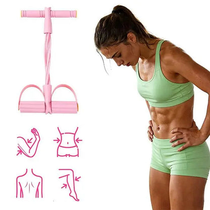 Entrenador Multifuncional de Resistencia con Pedales y 6 Bandas | Fitness Completo en Casa